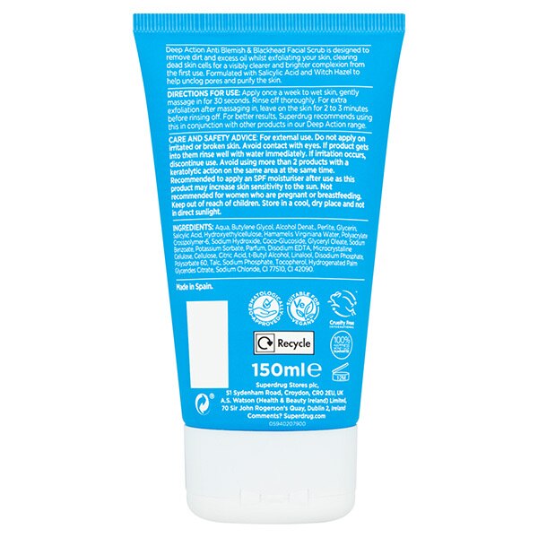 Superdrug Deep Action Facial Scrub 150ml GOODS Superdrug   