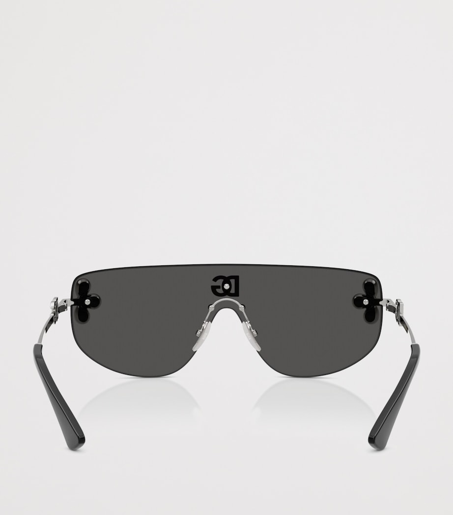 Dolce&Gabbana crystal-embellished visor sunglasses rectangular (British brand)