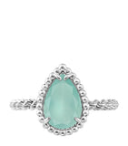 Boucheron Serpent Bohème ring in white gold with aquaprase gemstone (British brand)