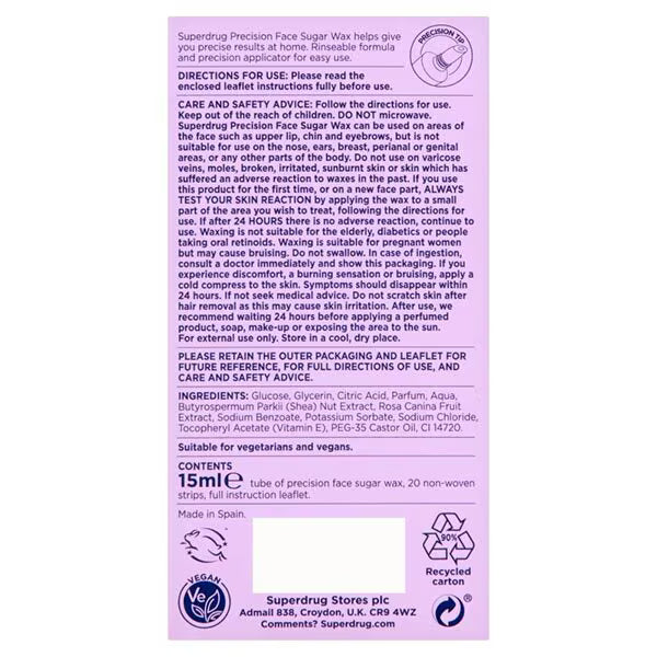Superdrug Precision Face Wax 15ml (British brand)
