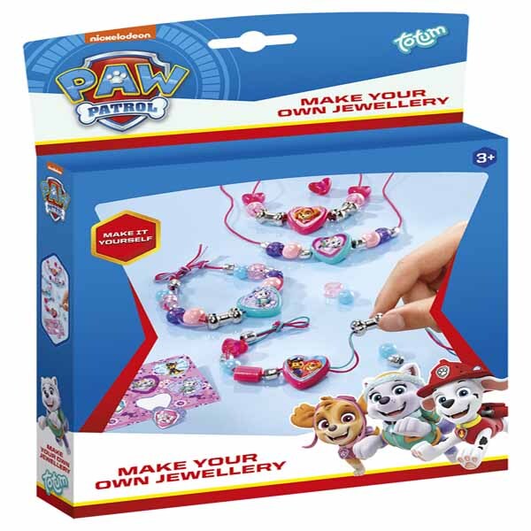 Totum Paw Patrol jewellery set with beads and charms, imported from the UK