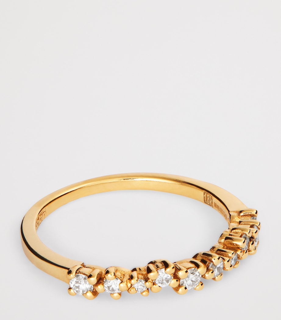Suzanne Kalan 18kt yellow gold round diamond ring - British product
