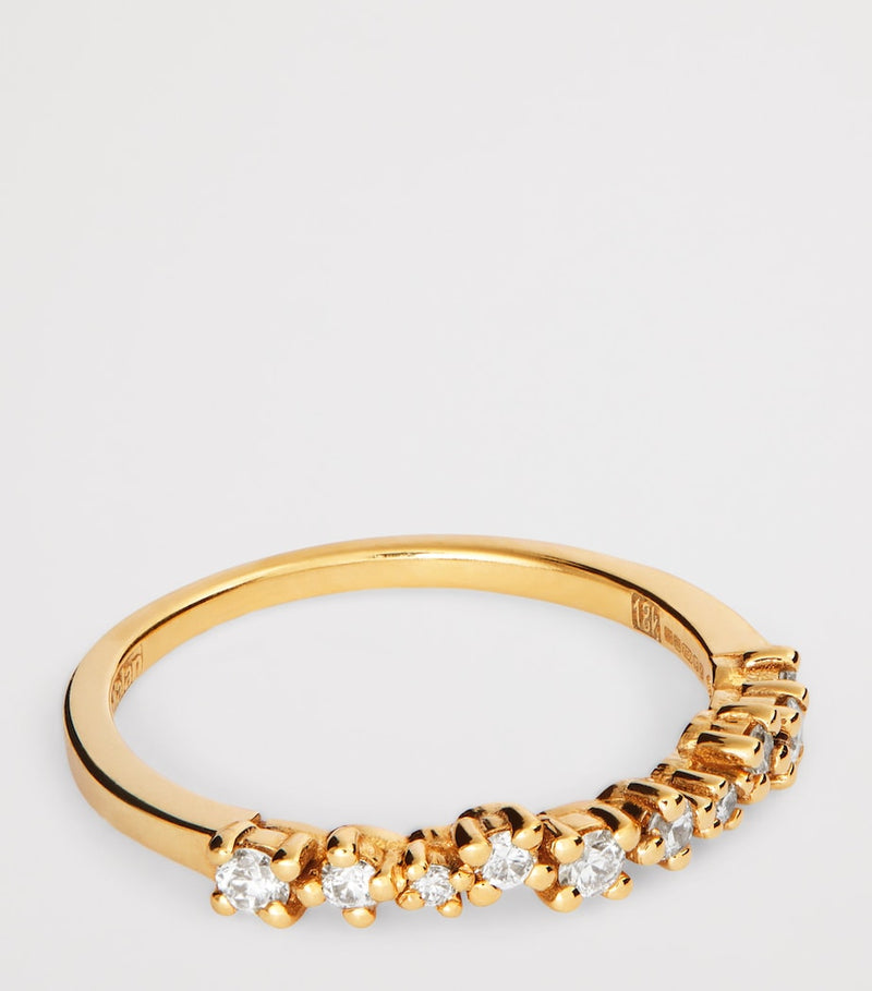 Suzanne Kalan 18kt yellow gold round diamond ring - British product