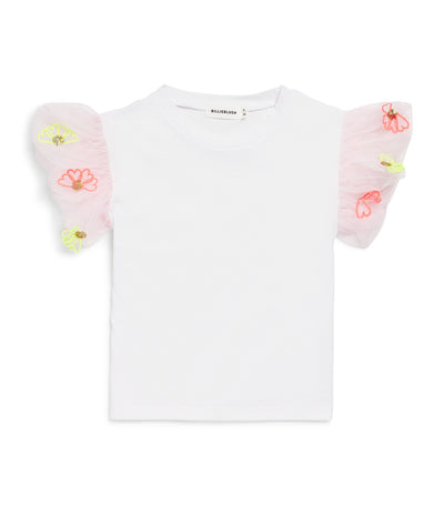 T-shirt Enfant Manches Tulle Coton Billieblush (3-12 Ans)