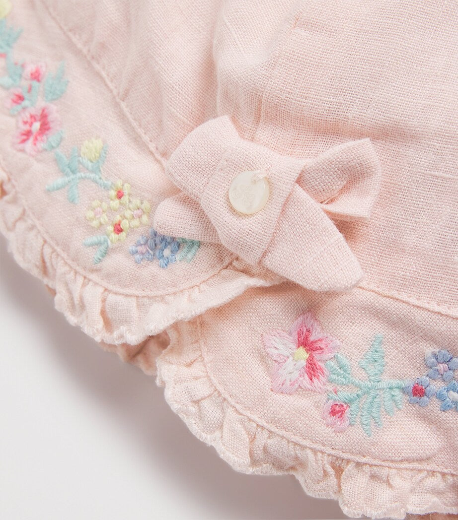 Tartine et Chocolat cotton embroidered baby bonnet (British brand)