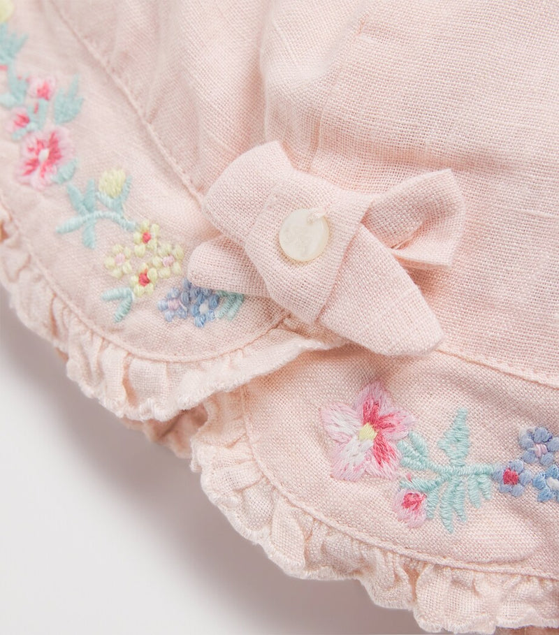 Tartine et Chocolat cotton embroidered baby bonnet (British brand)