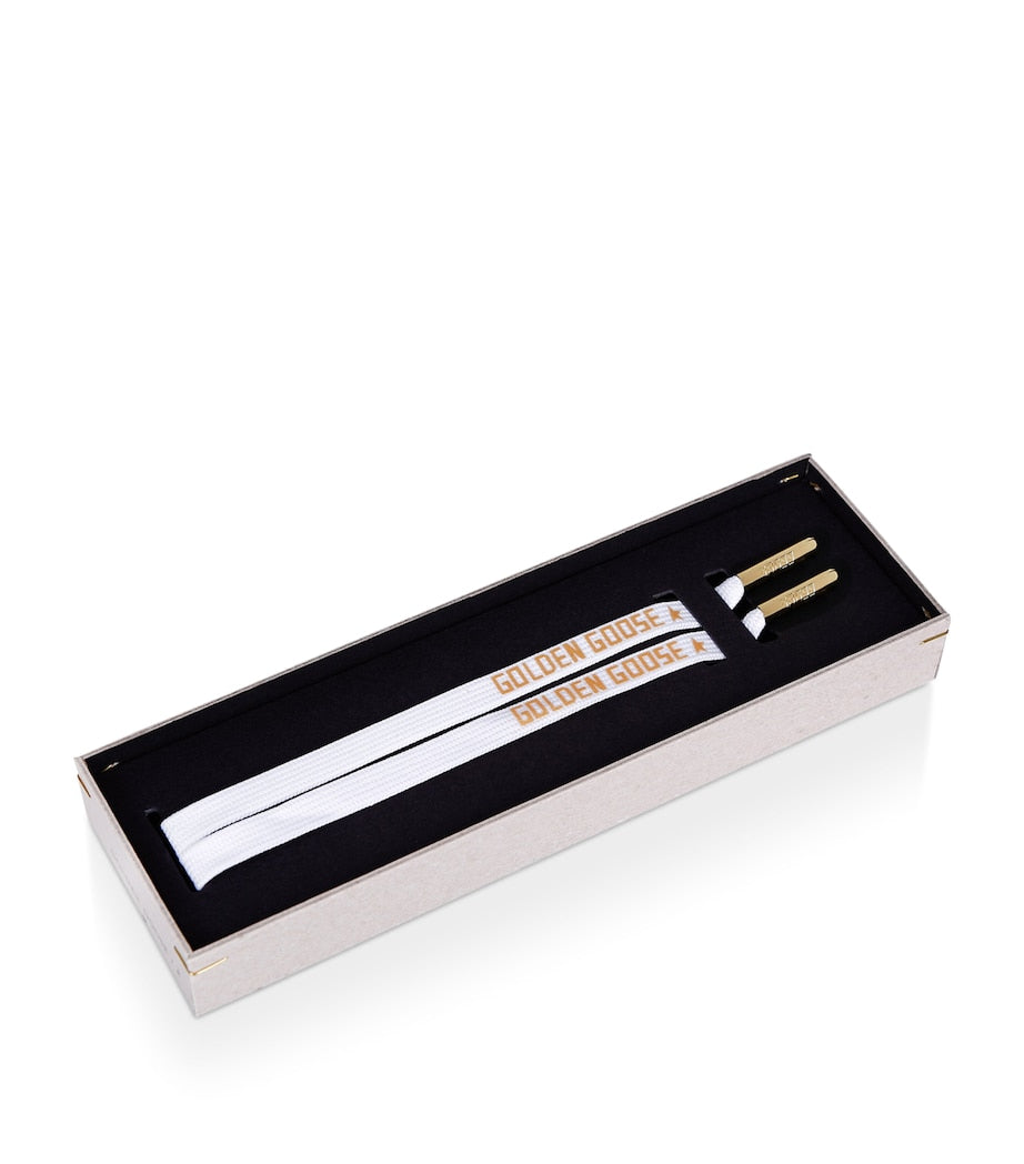 Golden Goose logo print shoe laces accessory - British product