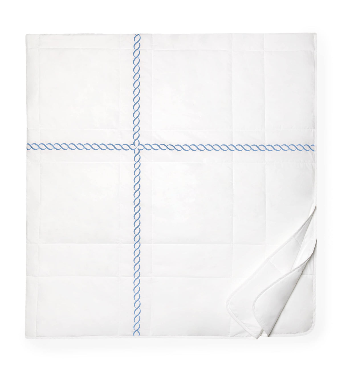 Super King Bedspread in Egyptian Cotton with Braid Embroidery, 290cm x 260cm
