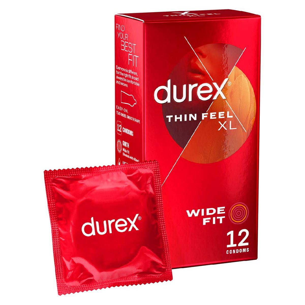 Durex Thin Feel XL Condoms More Sensitivity - Wide Fit - 12 pack GOODS Boots   