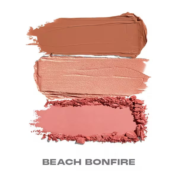 Morphe Cheek Thrills multi-finish face trio Beach Bonfire, imported from the UK