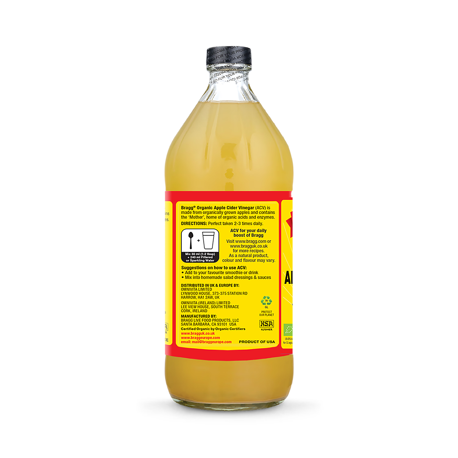 Bragg Organic Apple Cider Vinegar with The Mother 946ml - British product