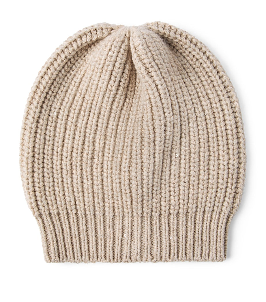 Brunello Cucinelli cashmere-silk sequinned beanie (British brand)