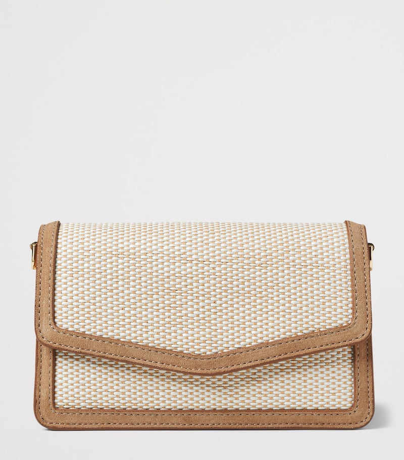 Aspinal of London Raffia Eliza clutch bag (British brand)