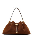 Medium Cinch Suede Shoulder Bag