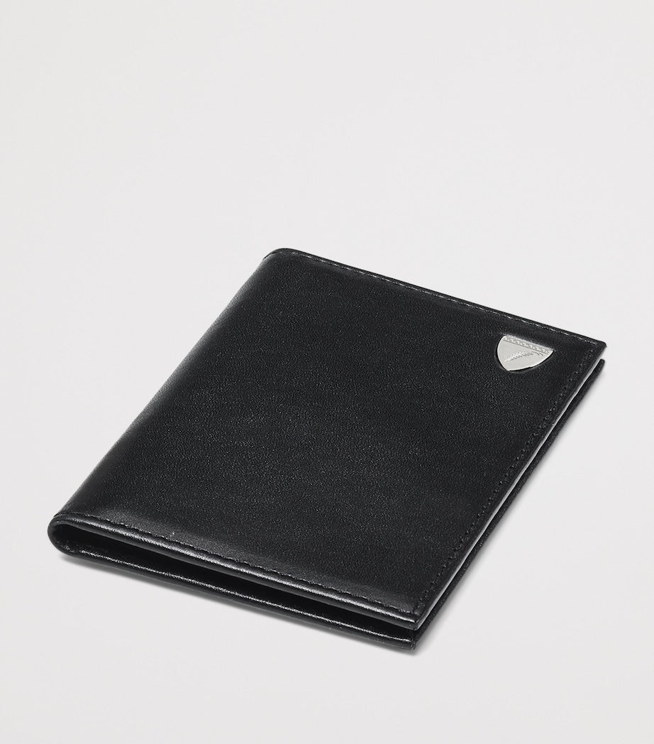Aspinal of London leather double fold card holder 11cm, imported from the UK