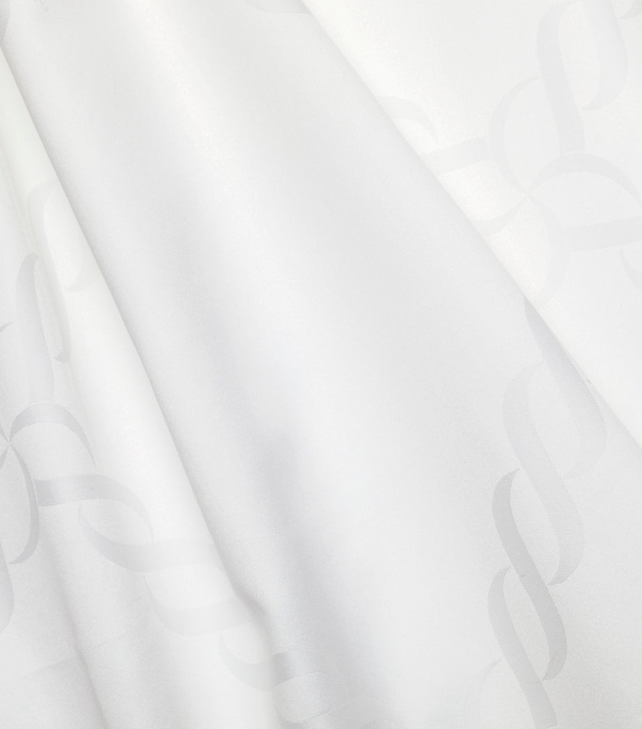 Pratesi Super King flat sheet with striped chain motif, 300cm x 270cm, imported from the UK