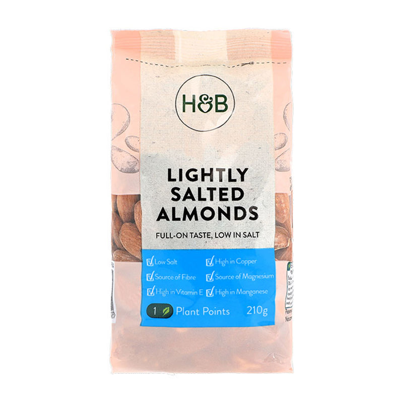 Holland & Barrett lightly salted almonds 210g, UK version