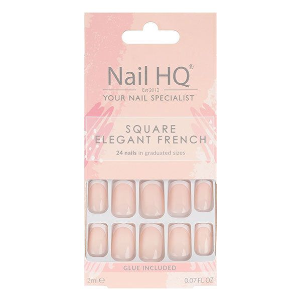 Nail HQ Square Elegant French Tip Nails