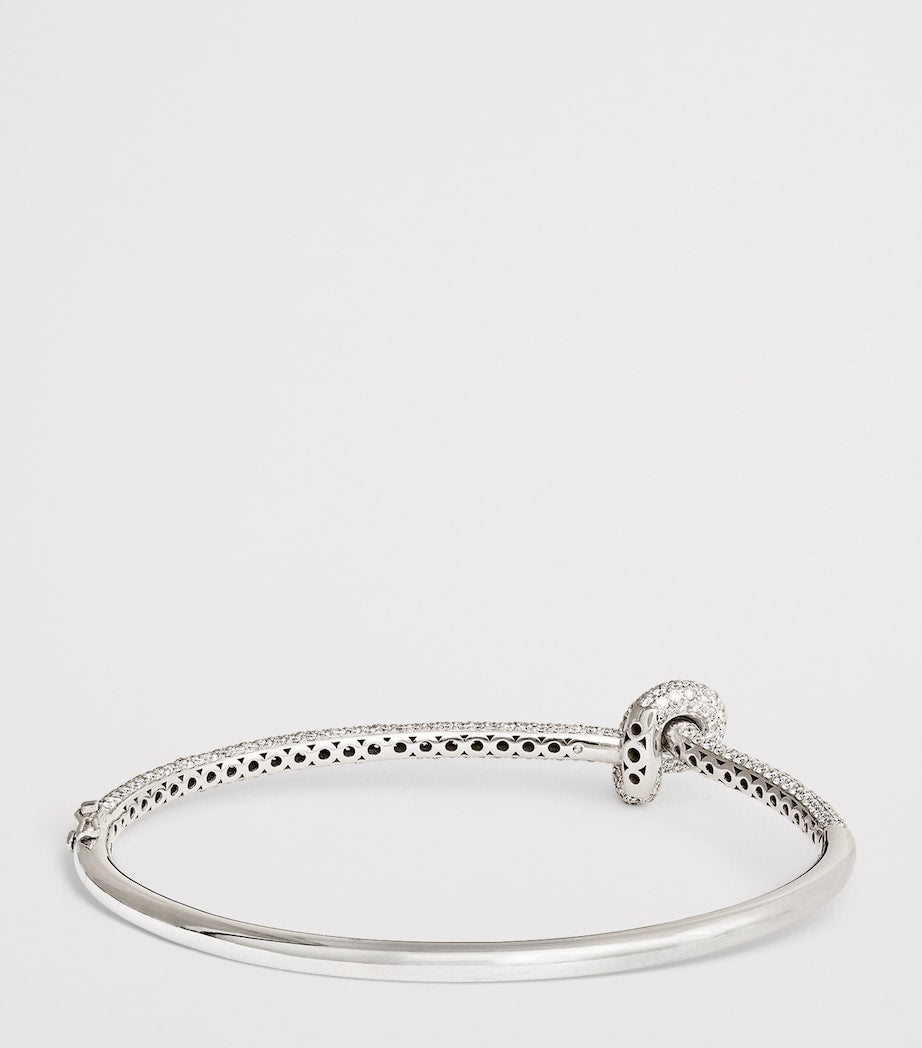 Engelbert white gold and diamond Legacy Knot bangle - British product