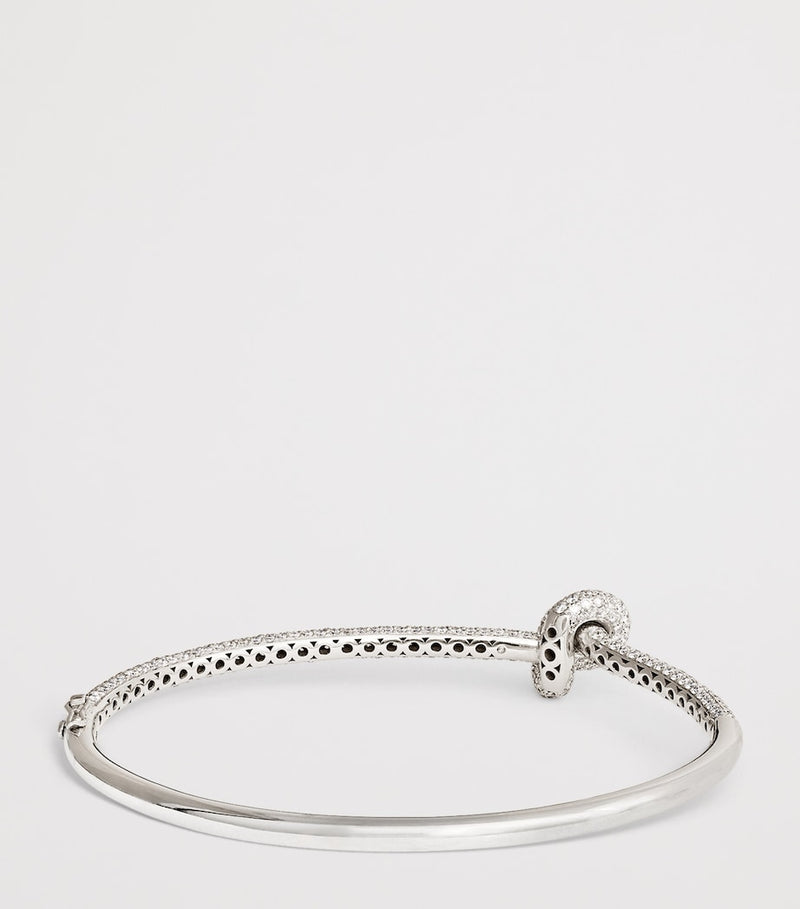 Engelbert white gold and diamond Legacy Knot bangle - British product