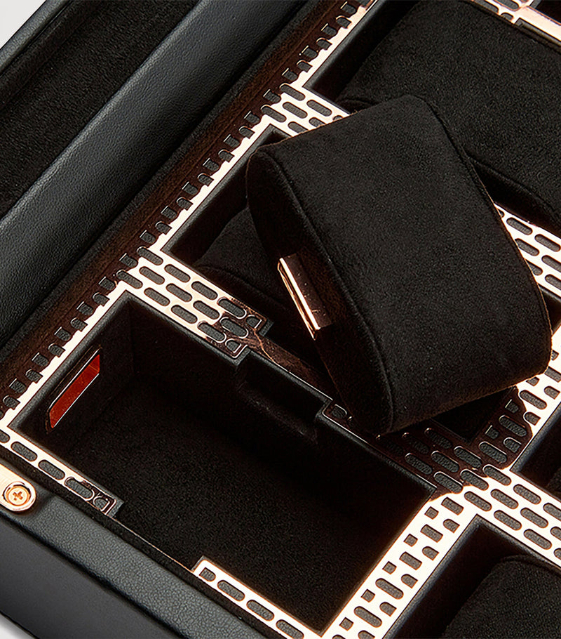 WOLF Vegan Leather Axis Watch Box 8-piece (British brand)