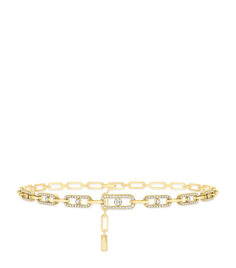 Messika Move Link yellow gold diamond necklace 1.70ct, UK version