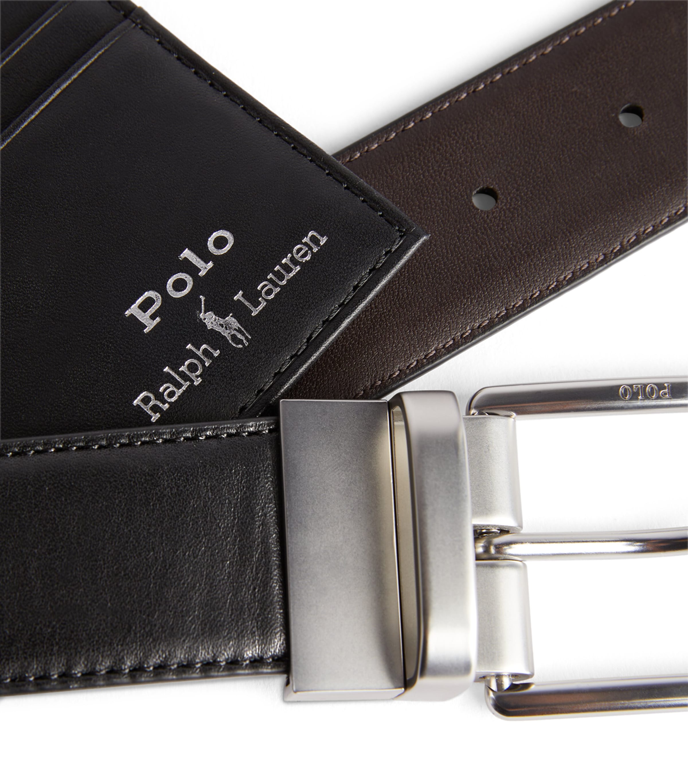 Polo Ralph Lauren leather belt and card holder gift set (British brand)