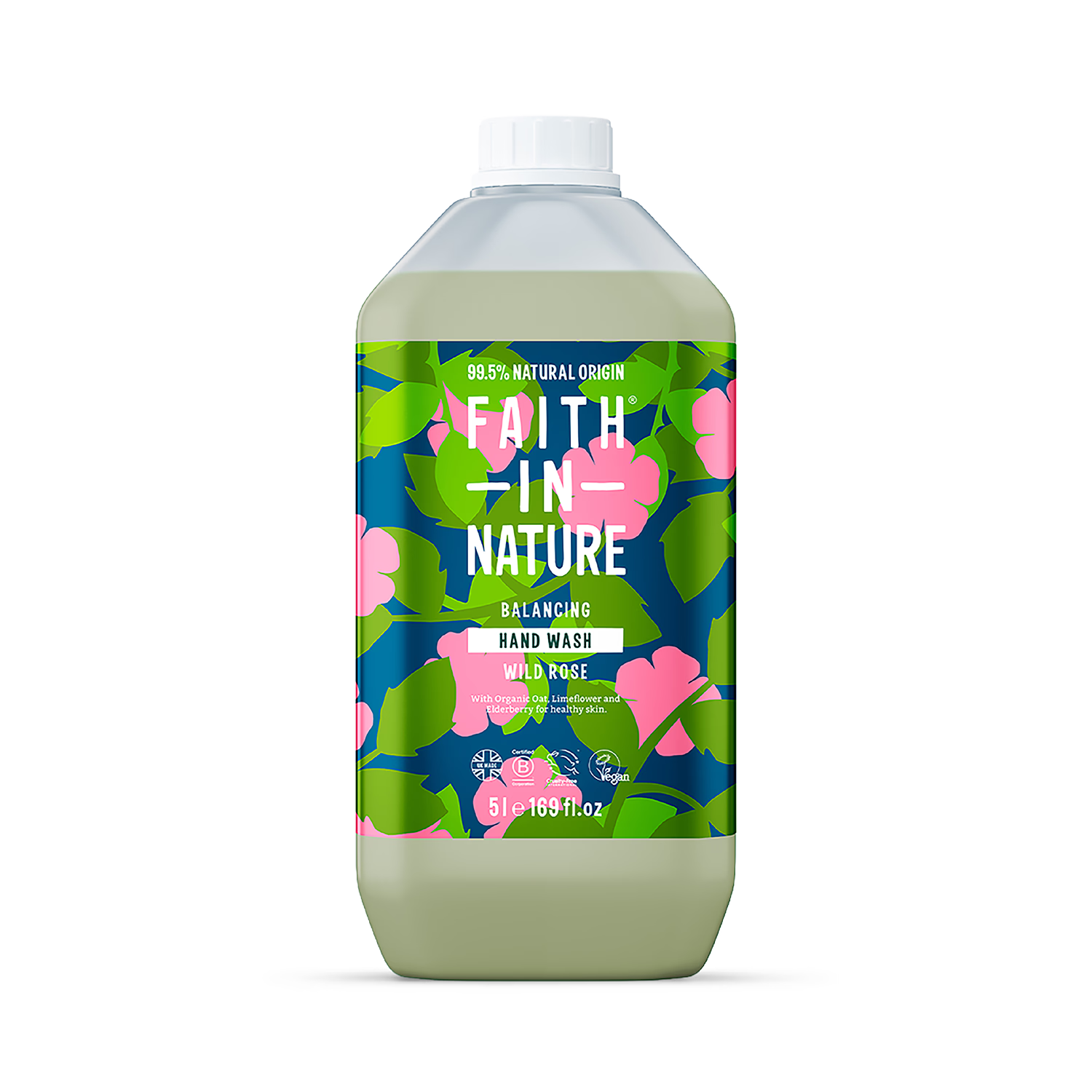 Faith In Nature hand wash wild rose 5L - British product