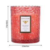 Livingandhome Oud Rose scented candle 200g embossed glass, UK version