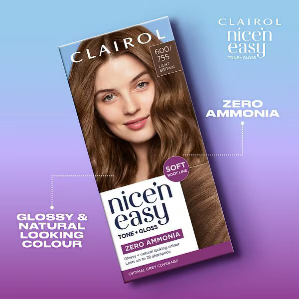 Clairol Nice'n Easy hair dye kit light brown - British product
