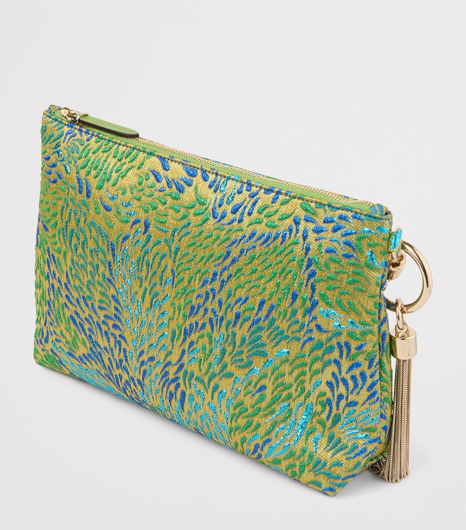Jimmy Choo Callie metallic canvas clutch bag (British brand)