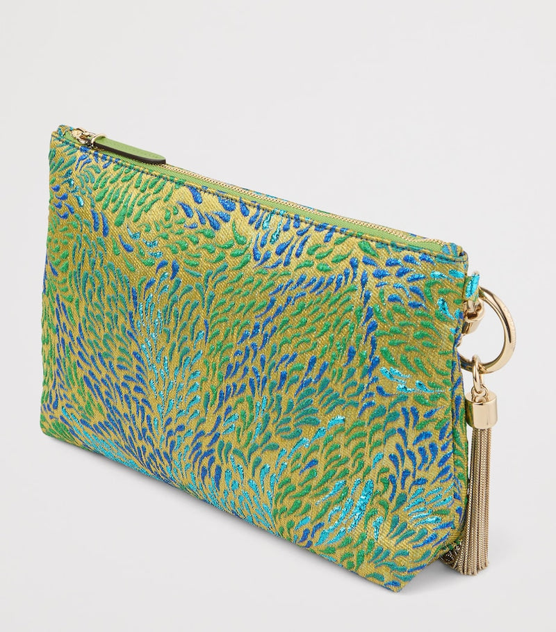 Jimmy Choo Callie metallic canvas clutch bag (British brand)