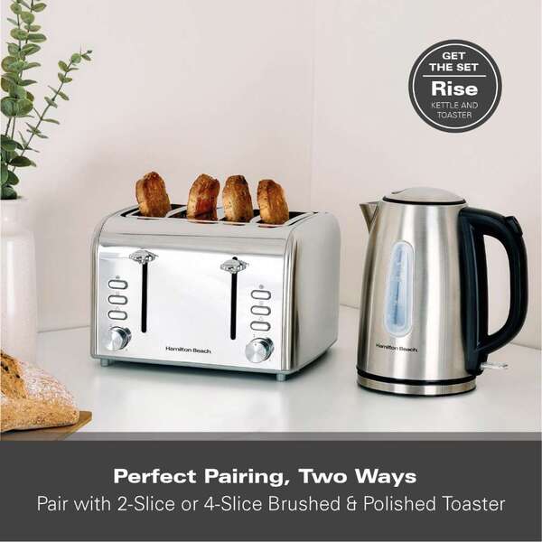 Hamilton Beach Rise kettle 1.7L brushed stainless steel, UK version