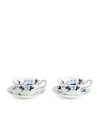 Wedgwood Wild Strawberry Inky Blue teacup and saucer set of 2 (British brand)