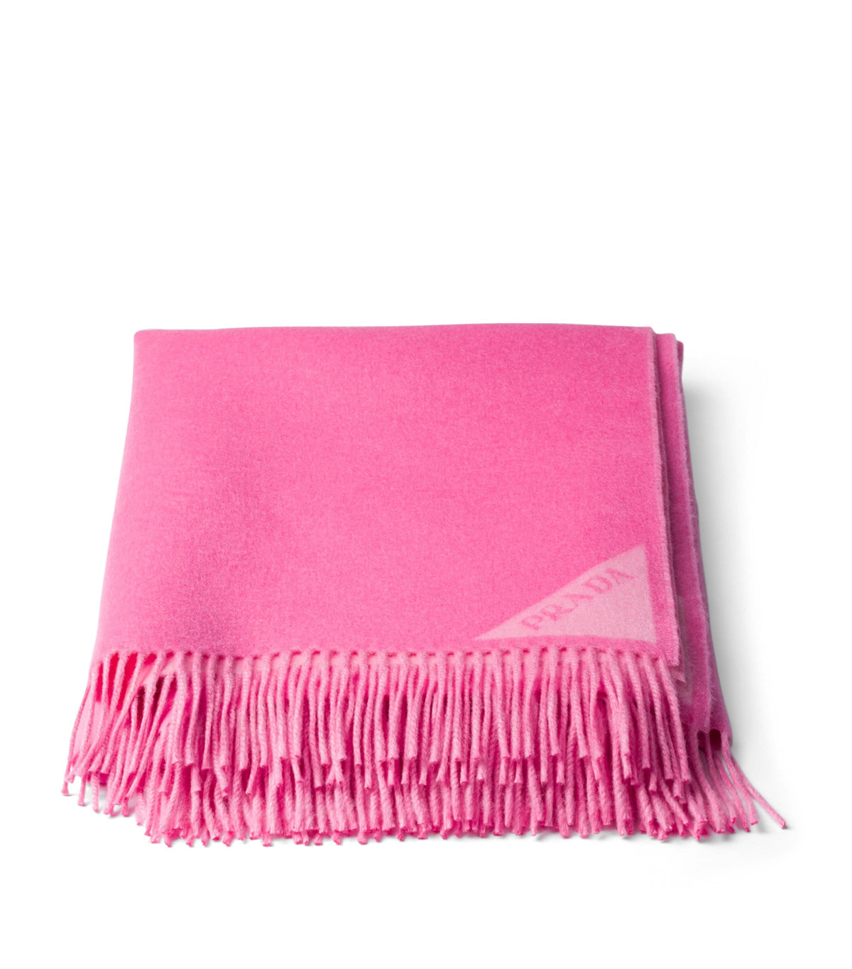 Prada wool-cashmere jacquard logo throw, imported from the UK