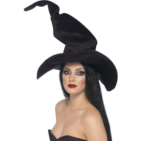 Smiffys Witch's Hat black tall twisted velour, UK version