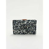 SVNX Embellished Clutch Bag in Black Speckle - British product