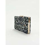 SVNX Embellished Clutch Bag in Black Speckle - British product