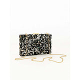 SVNX Embellished Clutch Bag in Black Speckle - British product