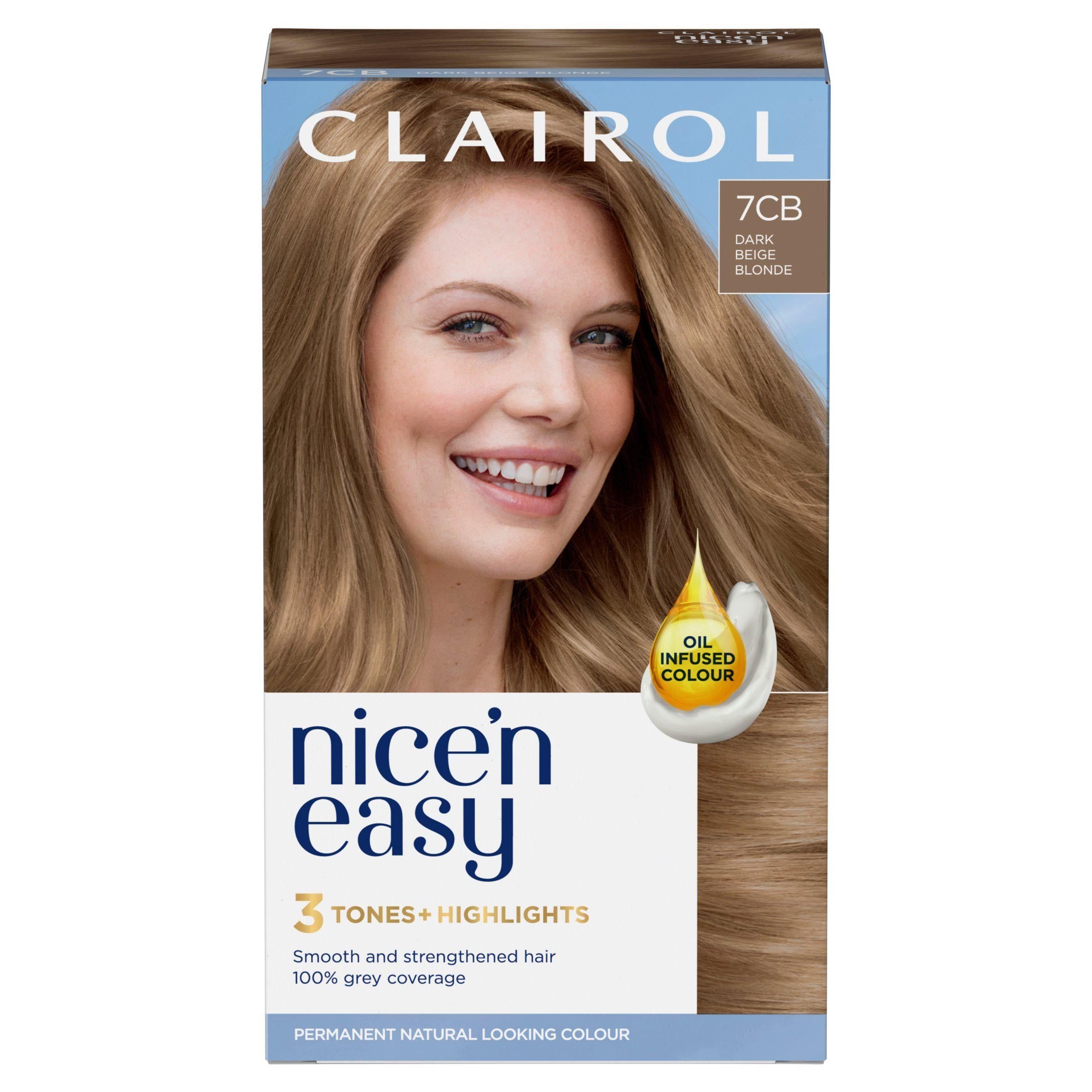 Clairol Nice'n Easy Crème Natural Looking Oil-Infused Hair Dye Dark Champagne Blonde 7CD Blonde Sainsburys   