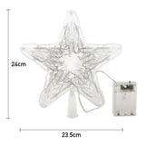 Livingandhome LED star tree topper transparent 24cm, imported from the UK