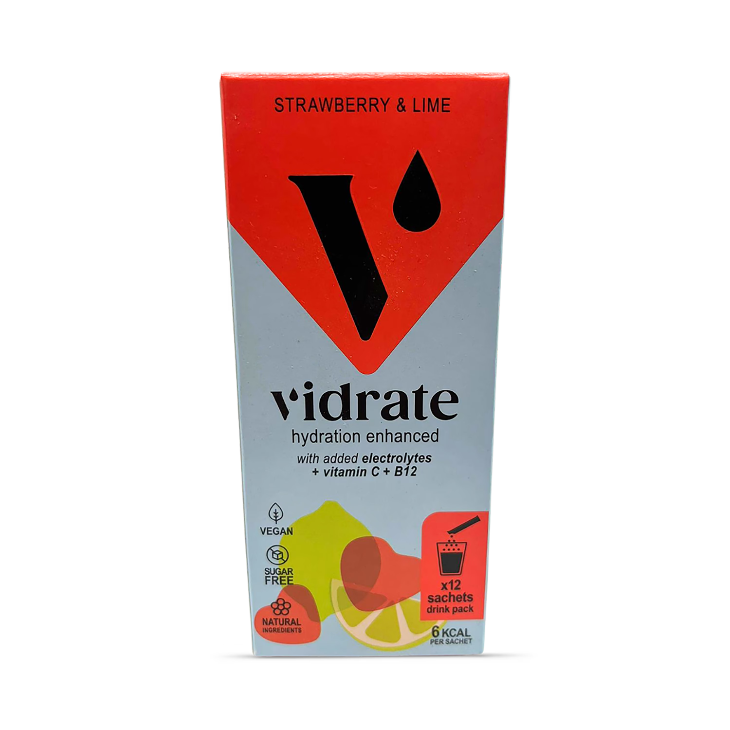 Vidrate hydration sachets strawberry lime 12 sachets (British brand)
