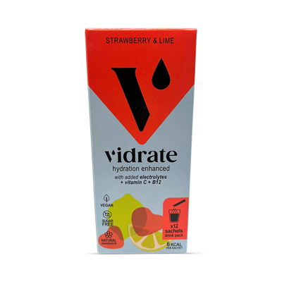Holland & Barrett Vidrate Hydration Strawberry & Lime Electrolyte Hydration Sachets 12 Sachets- Buy online at McGrocer