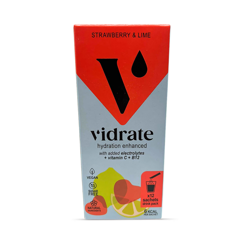 Vidrate hydration sachets strawberry lime 12 sachets (British brand)
