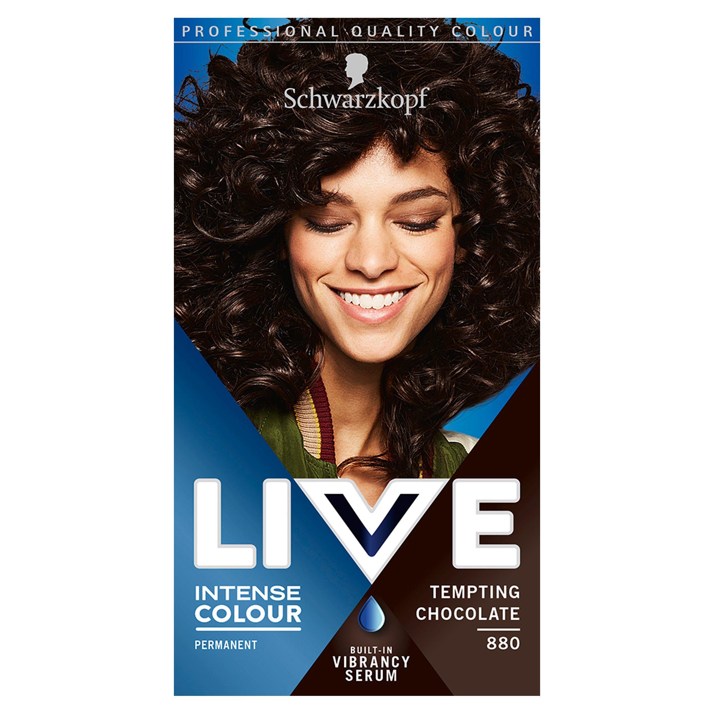 Schwarzkopf Live Intense Colour Permanent Hair Dye Tempting Chocolate 880 Beauty at home Sainsburys   