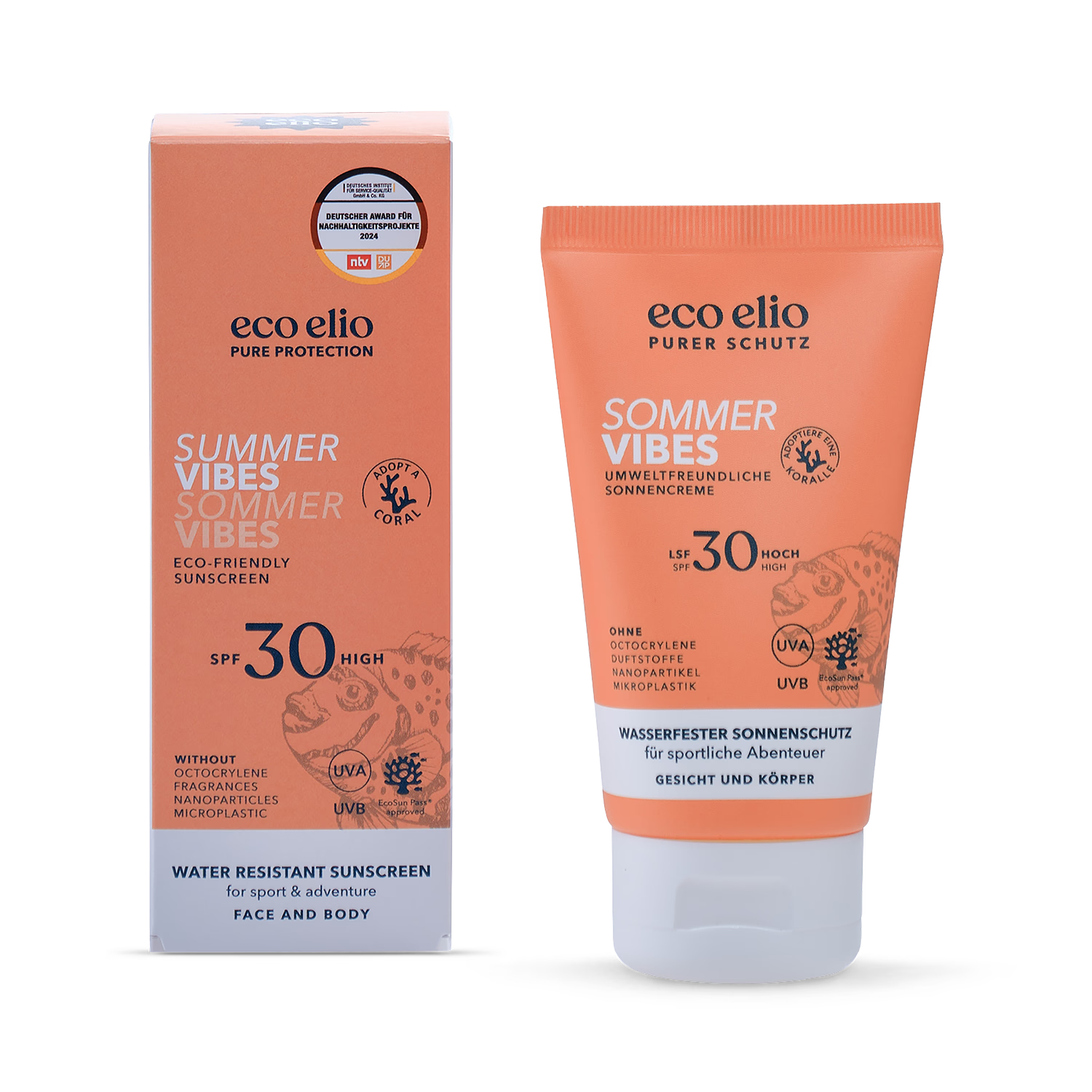 eco elio Summer Vibes sunscreen, UK version