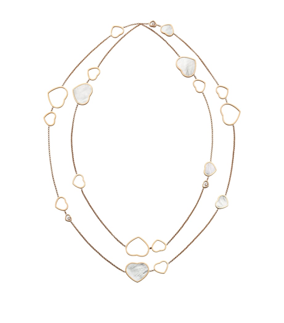 Chopard rose gold Happy Hearts sautoir necklace with mother-of-pearl, UK version