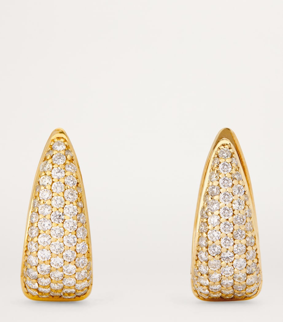 Jennifer Meyer mini diamond teardrop huggie earrings yellow gold (British brand)