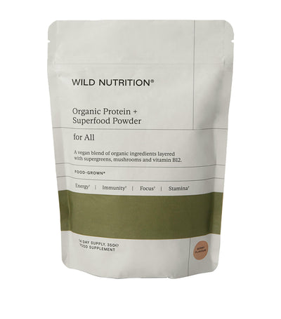Poudre de protéines biologiques et de superaliments Wild Nutrition cultivée en milieu sauvage 370g