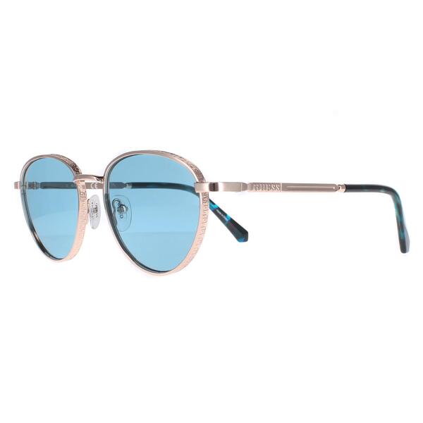 Guess GU5205 goldene Metallsonnenbrille mit blauen Farbverlaufgläsern, importiert aus dem Vereinigten Königreich